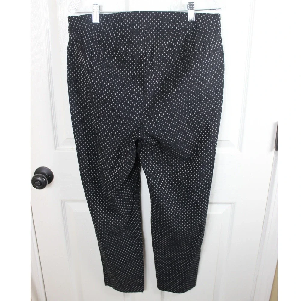 Lane Bryant Black‎ Petite Dot Pull On Stretch Pants Size 14